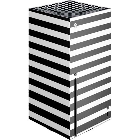 White and Black Stripes Xbox Series X Console Skin
