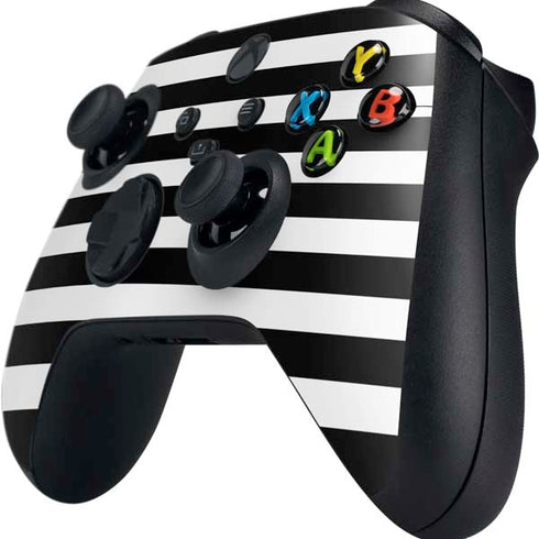 White and Black Stripes Xbox Series X Controller Skin