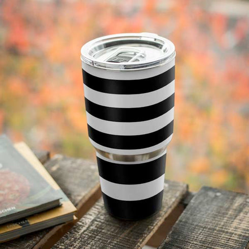 White and Black Stripes Yeti 30oz Rambler Tumbler Skin