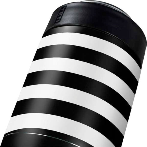 White and Black Stripes Yeti Colster Can Insulator Skin