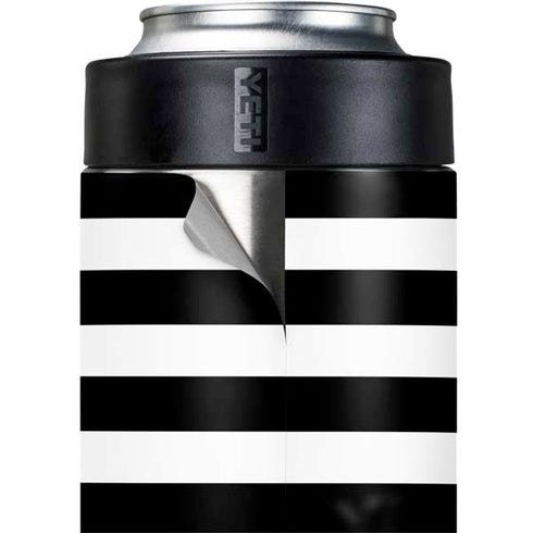 White and Black Stripes Yeti Colster Can Insulator Skin