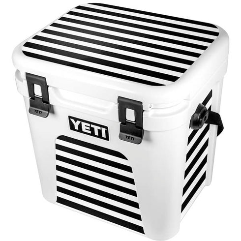 White and Black Stripes YETI Roadie 24 Hard Cooler Skin