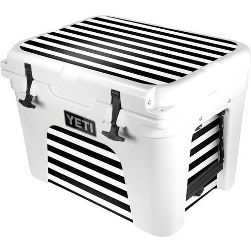 White and Black Stripes YETI Tundra 35 Hard Cooler Skin
