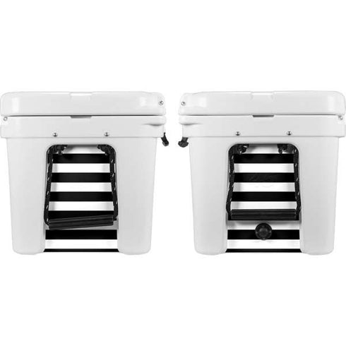 White and Black Stripes YETI Tundra 35 Hard Cooler Skin
