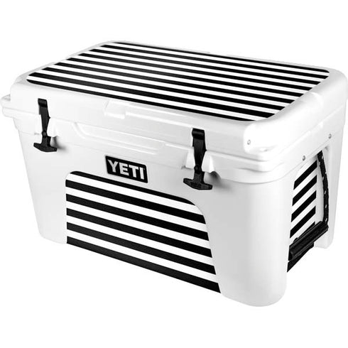 White and Black Stripes YETI Tundra 45 Hard Cooler Skin