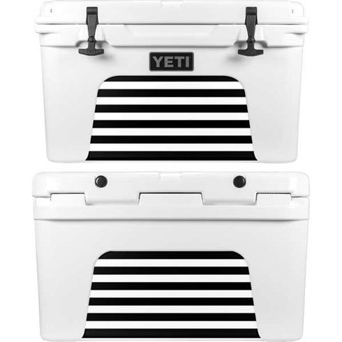 White and Black Stripes YETI Tundra 45 Hard Cooler Skin