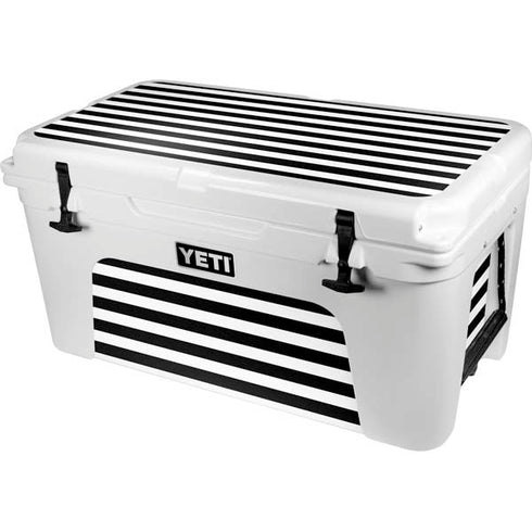 White and Black Stripes YETI Tundra 65 Hard Cooler Skin
