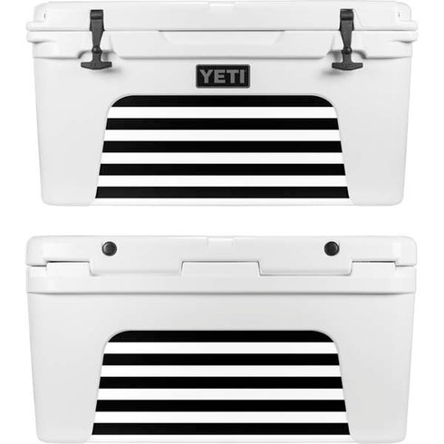 White and Black Stripes YETI Tundra 75 Hard Cooler Skin