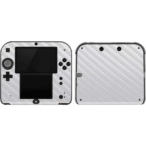 White Carbon Fiber Specialty Texture Material Nintendo 2DS Skin