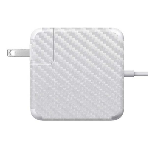 White Carbon Fiber Specialty Texture Material 85W Power Adapter (15 and 17 inch MacBook Pro Charger) Skin