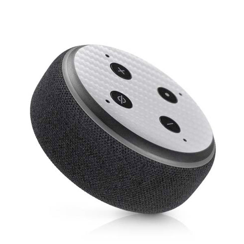 White Carbon Fiber Specialty Texture Material Amazon Echo Dot Skin
