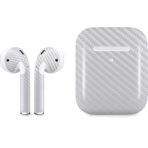 White Carbon Fiber Specialty Texture Material Apple AirPods 2 Skin