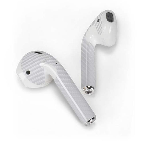 White Carbon Fiber Specialty Texture Material Apple AirPods 2 Skin