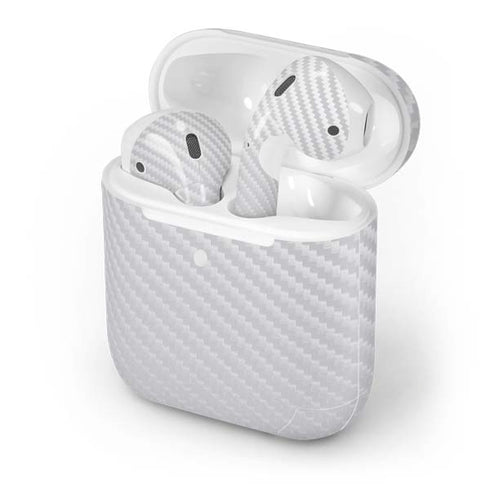 White Carbon Fiber Specialty Texture Material Apple AirPods 2 Skin