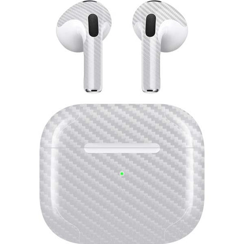 White Carbon Fiber Specialty Texture Material Apple AirPods (3rd Gen 2021) Skin