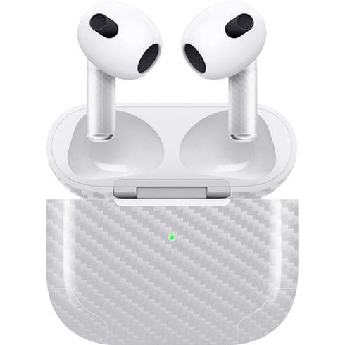 White Carbon Fiber Specialty Texture Material Apple AirPods (3rd Gen 2021) Skin