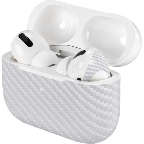 White Carbon Fiber Specialty Texture Material Apple AirPods Pro Skin
