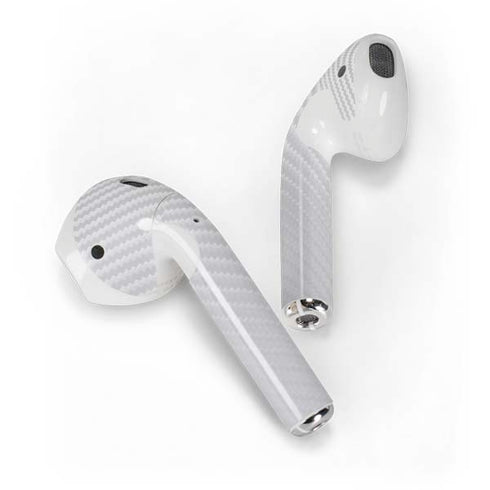 White Carbon Fiber Specialty Texture Material Apple AirPods Skin
