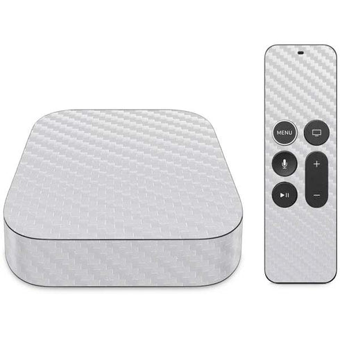 White Carbon Fiber Specialty Texture Material Apple TV Skin