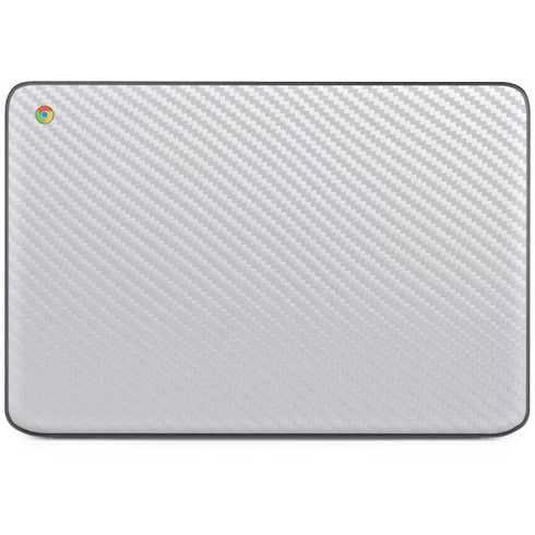 White Carbon Fiber Specialty Texture Material HP Chromebook Skin