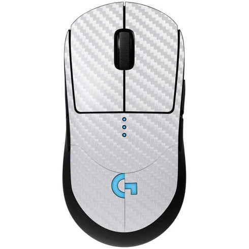 White Carbon Fiber Specialty Texture Material G Pro Wireless Gaming Mouse Skin