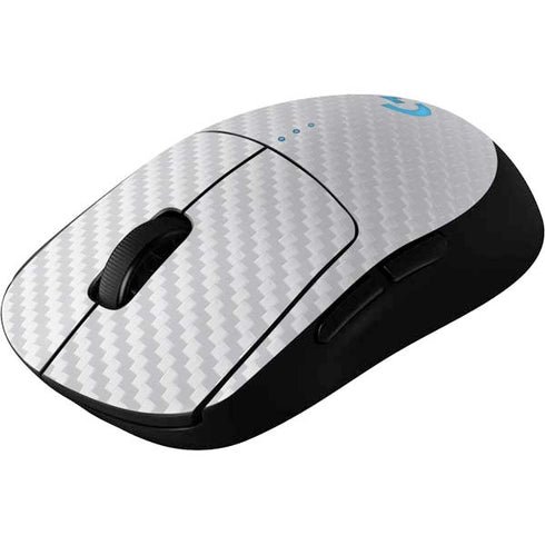 White Carbon Fiber Specialty Texture Material G Pro Wireless Gaming Mouse Skin