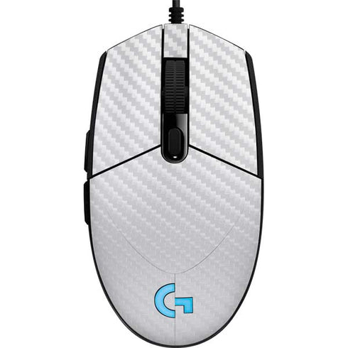 White Carbon Fiber Specialty Texture Material G203 Prodigy RGB Wired Gaming Mouse Skin