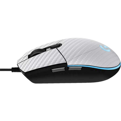 White Carbon Fiber Specialty Texture Material G203 Prodigy RGB Wired Gaming Mouse Skin