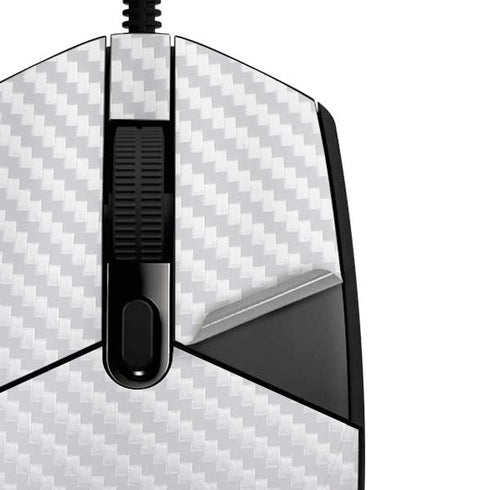 White Carbon Fiber Specialty Texture Material G203 Prodigy RGB Wired Gaming Mouse Skin
