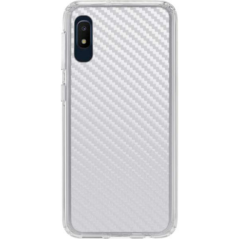 White Carbon Fiber Specialty Texture Material Galaxy A10e Clear Case
