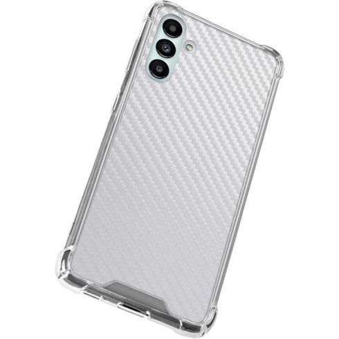 White Carbon Fiber Specialty Texture Material Galaxy A13 5G Clear Case