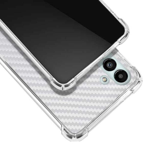White Carbon Fiber Specialty Texture Material Galaxy A13 5G Clear Case