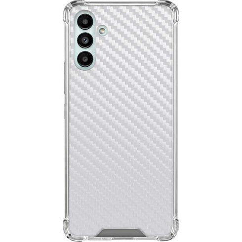 White Carbon Fiber Specialty Texture Material Galaxy A13 5G Clear Case