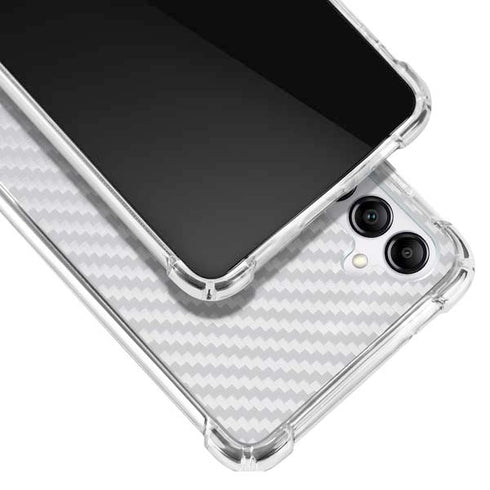 White Carbon Fiber Specialty Texture Material Galaxy A14 5G Clear Case