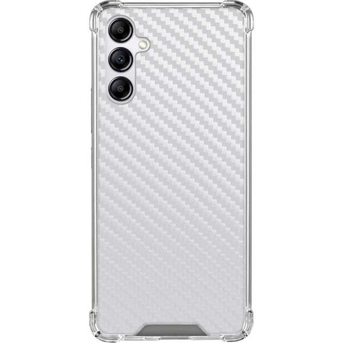 White Carbon Fiber Specialty Texture Material Galaxy A14 5G Clear Case