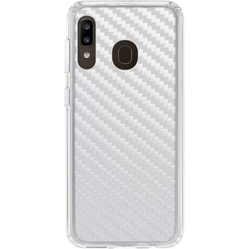 White Carbon Fiber Specialty Texture Material Galaxy A20 Clear Case