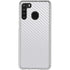 White Carbon Fiber Specialty Texture Material Galaxy A21 Clear Case