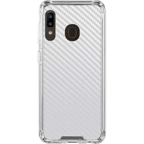White Carbon Fiber Specialty Texture Material Galaxy A30 Clear Case