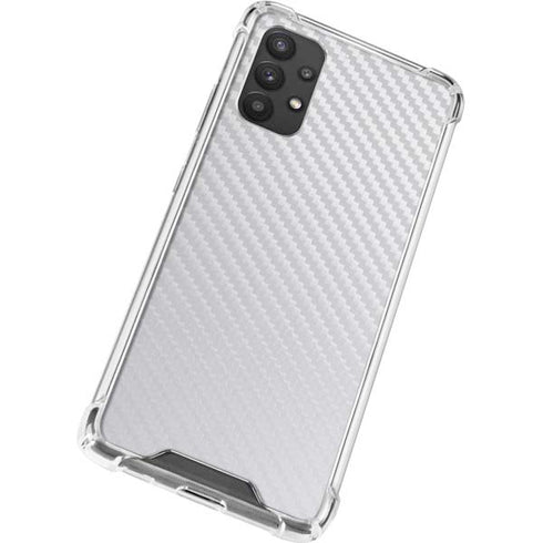 White Carbon Fiber Specialty Texture Material Galaxy A32 5G Clear Case