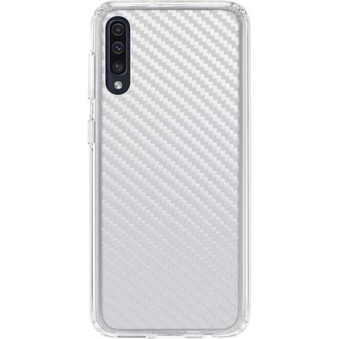 White Carbon Fiber Specialty Texture Material Galaxy A50 Clear Case