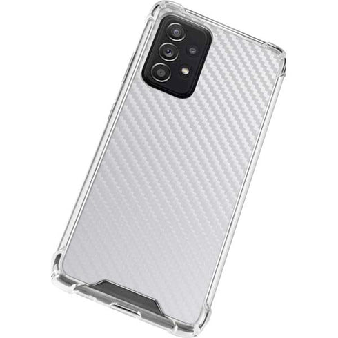 White Carbon Fiber Specialty Texture Material Galaxy A52 5G Clear Case