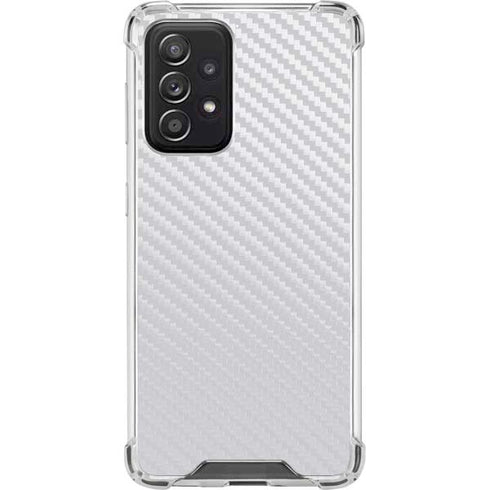 White Carbon Fiber Specialty Texture Material Galaxy A52 5G Clear Case