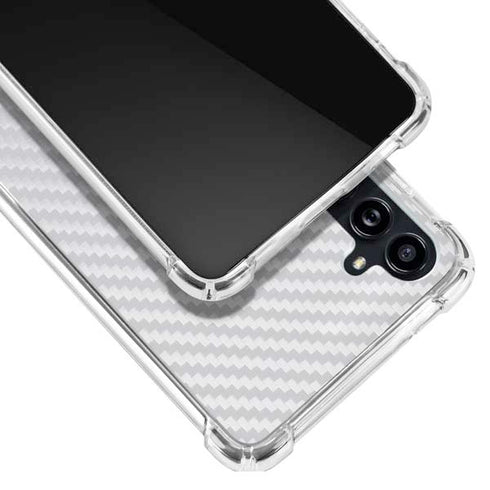 White Carbon Fiber Specialty Texture Material Galaxy A54 5G Clear Case