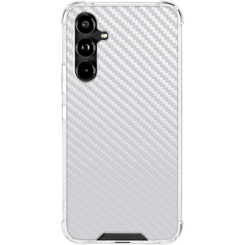 White Carbon Fiber Specialty Texture Material Galaxy A54 5G Clear Case