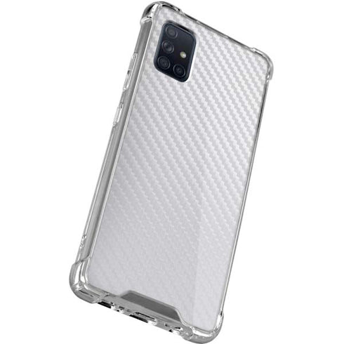 White Carbon Fiber Specialty Texture Material Galaxy A71 5G Clear Case
