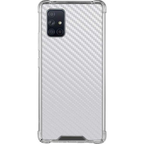 White Carbon Fiber Specialty Texture Material Galaxy A71 5G Clear Case