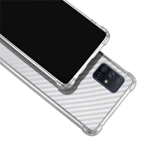 White Carbon Fiber Specialty Texture Material Galaxy A71 5G Clear Case