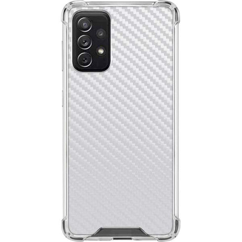 White Carbon Fiber Specialty Texture Material Galaxy A72 5G Clear Case