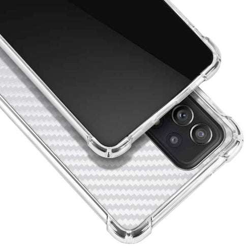White Carbon Fiber Specialty Texture Material Galaxy A72 5G Clear Case