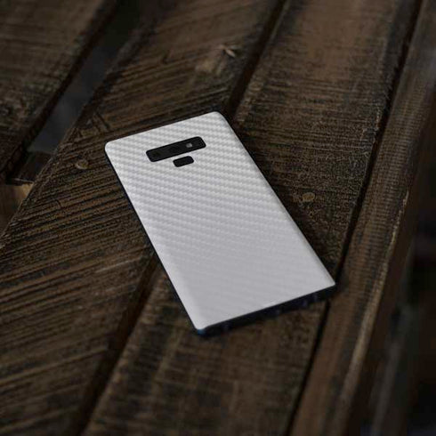 White Carbon Fiber Specialty Texture Material Galaxy Note 9 Skin